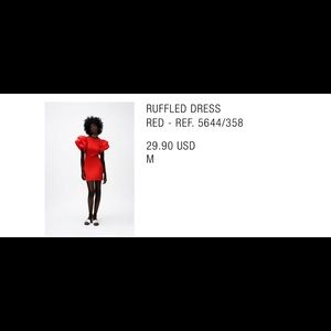 Zara Red ruffled dress